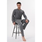 Mecit 2982 Füme Büyük Beden Uzun Kollu Erkek Pijama Takımı