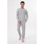 Mecit 2982 Gri Büyük Beden Uzun Kollu Erkek Pijama Takımı