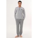 Mecit 2998 Gri Selanik Kumaş Kışlık Erkek Pijama Takımı