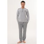 Mecit 2998 Gri Selanik Kumaş Kışlık Erkek Pijama Takımı