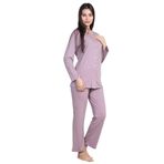 Mecit 6105 Gül Kurusu Kadın Büyük Beden Boydan Düğmeli Pijama Takımı