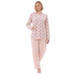 Mecit 6315 Pudra Kadın Boydan Düğmeli Büyük Beden Pijama Takımı