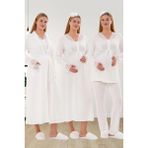 Mecit 6332 Ekru Sabahlık Gecelik Pijama Hamile Lohusa Set