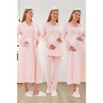 Mecit 6332 Pudra Sabahlık Gecelik Pijama Hamile Lohusa Set