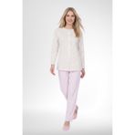 Mecit 6362 Pembe%100 Pamuk Boydan Düğmeli Büyük Beden Kadın Pijama Takımı