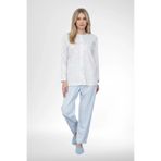 Mecit Pijama Büyük Beden Önden Düğmeli Uzun Kollu Battal Çiçek Desenli Anne Pijama Takımı %100 Pamuk