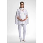 Mecit Pijama Kadın Uzun Kollu Dantel Pelerinli Lohusa(Hamile) 3^Lü Pijama Takımı %75 Pamuk %25 Viskon