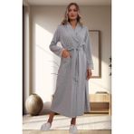 Mecit Pijama Mecit 1543 Gri Büyük Beden Kadın Sabahlık - 3XL