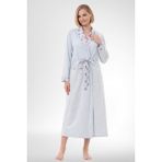 Mecit Pijama Mecit 6311 Mavi Kadın Büyük Beden Sabahlık - 2XL
