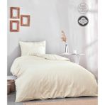 Medaillon Home Krem Pamuklu Tek Kişilik Nevresim Takımı - 160 x 220 cm