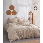 Medaillon Home Soft Kahverengi Pamuklu Çift Kişilik Nevresim Takımı - Açık Kahverengi - 200 x 220 cm
