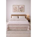Medaillon Home Yeşil 4 Katlı Müslin %100 Pamuklu Çift Taraflı Yatak Örtüsü - Pike 220X240 - Gül Kurusu - 220 x 240 cm