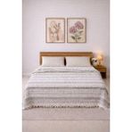 Medaillon Home Yeşil 4 Katlı Müslin %100 Pamuklu Çift Taraflı Yatak Örtüsü - Pike 220X240 - Krem - Gri - 220 x 240 cm