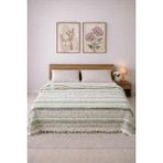 Medaillon Home Yeşil 4 Katlı Müslin %100 Pamuklu Çift Taraflı Yatak Örtüsü - Pike 220X240 - Krem - Yeşil - 220 x 240 cm