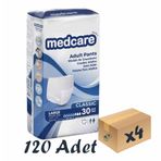 Medcare Classic Emici Külot Yetişkin 5,5 Damla Large Beden 4x30 Adet Paket Hasta Bezi
