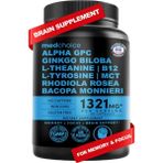Medchoice Nootropic Brain Memory & Focus Supplement With Ginkgo Biloba, L Theanine, Bioperine, & Alpha Gpc Choline - 1321MG, 60 Capsul.made In Usa