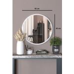 meDDex 45 Cm Dekoratif Yuvarlak Antre Hol Koridor Duvar Salon Mutfak Banyo Wc Ofis Beyaz Ayna