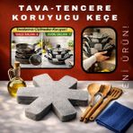 Meden Mağaza TAM PAKET 12’li Tava Keçesi 30 cm – Kalın Tencere & Tava Çizilme Önleyici Koruyucu Genişletilmiş Set (Borcam Uyumlu,)