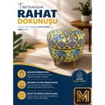 Medet Home Diday Fill Puf F Puf Koltuk Puff Dekoratif Şık Fonksiyonel Tabure Moderndesenli Silindir Dijital Baskılı Renkli Bench Dekoratif Bohem Doğal Gürgen Ayaklı Çok Amaçlı Bahçe Ev Balkon - 40 x 40 x 40