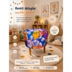 Medet Home Diday Kedi 2 Puf F Puf Koltuk Puff Dekoratif Şık Fonksiyonel Tabure Moderndesenli Silindir Dijital Baskılı Renkli Bench Dekoratif Bohem Doğal Gürgen Ayaklı Çok Amaçlı Bahçe Ev Balkon - 40 x 40