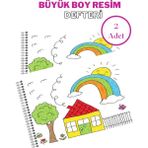 Mediart 2'li Resim Defteri Spiralli Karton Kapak 25X35 cm 15 Yaprak Mediart Resim Defteri Büyük Boy