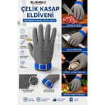 Medicalx Kasap Eldiveni Kesilmez Çelik Eldiven Paslanmaz Metal Tel Hasır Örgü Kesim Güvenliği 1 ADET