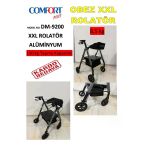 Medikalbirlik Comfort Obez Geniş Kilolu Hasta Yürüteçi Alüminyum Rolatör Tekerlekli Yürüteç Frenli