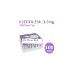 Medikaltec 100 Adet Kan Alma Tüpü, Mor Kapak, K3e K3edta 2ml 3.6mg 13x75mm, Bd Vacutainer