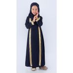 Medine Ipek Kumaş Eşarplı Tesettür Namaz Elbise M00742 - Lacivert - 7 - 8 Yaş