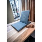Meditasyon Sandalyesi, Backjack, Sırt Destekli Yer Minderi, Ohm Baskılı Meditasyon Sandalyesi (Mavi)