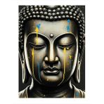 Meditasyon Temalı Buda Portresi Hediyelik Ahşap Tablo