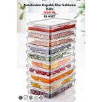 Mediterian 10'lu Beyaz Kapaklı Derin Dondurucu Saklama Kabı, 1 lt, dayanıklı ve şık plastik set - Şeffaf