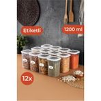 Mediterian 12'li Beyaz Kare Saklama Kabı Seti, Etiketli, Orta Boy, Dayanıklı Plastik - 100 ml