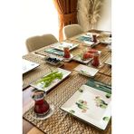 Mediterian 14 Parça Kaktüs Desenli Seramik Kahvaltı Takımı, 6 Kişilik, Yeşil, BPA Free