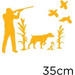 Mediterian 35cm Kuşları Avlayan Temalı Sarı Araç Sticker, Dayanıklı ve Şık Tasarım - Acorn