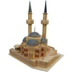 Mediterian 3D Büyük Boy Ahşap Cami Maketi Puzzle Ayasofya Camisi - Ahşap Desenli