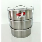 Mediterian 3'lü orta boy paslanmaz çelik yemek saklama kabı seti, dayanıklı ve şık tasarım - 100 ml - Şeffaf