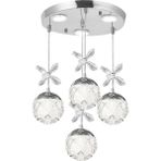 Mediterian 4'lü Krom Sarkıt Led Avize, şık ve modern aydınlatma seçeneği, metal malzeme, 35x35 cm - 1 - Ahşap