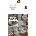 Mediterian 50 cc şeffaf kendinden kapaklı saklama kabı, 50 adet, beyaz, plastik, kemik ve et suyu için uygun - 100 ml