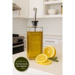 Mediterian 500ml Kare Cam Yağdanlık ve Sosluk Seti, Beyaz, Şık ve Pratik Tasarım - Şeffaf - 500 ml