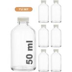 Mediterian 7 Adet 50 ml Şeffaf Cam Mini Kavanozlar, Plastik Kapaklı, Kışlık Karışım İksir Şişeleri - Altın - 1 - 1,3 lt