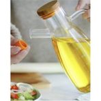 Mediterian 900 ml Cam Yağdanlık ve Sirkelik, şık ve dayanıklı mutfak gereci, kahverengi renk - Şeffaf