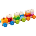 Mediterian Ahşap Tren Oyuncak, Dayanıklı ve Eğlenceli, 2-3 Yaş, Paket İçeriği: 1+ - 01P-Pembe