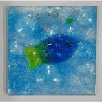 Mediterian Balık Desenli Banyo Cam Gider Kapağı Süsü, 10x10 cm, şık ve dekoratif tasarım - Altın