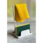 Mediterian Beyaz mutfak süngerlik, şık ve kullanışlı plastik aksesuar 30x30 cm