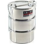 Mediterian Çelik 3'lü Yemek Saklama Kabı, 14x7 cm, dayanıklı ve şık tasarım - 100 ml - Şeffaf