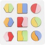 Mediterian Doğal Ahşap Eğitici Oyuncak, Montessori Geometrik Şekiller, 3-6 Yaş, Pilsiz - 01P-Pembe