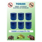 MEDITERIAN ELEKTİRİKLİ ÇİT 500M x 6 Adet ÇİFT ÖRGÜLÜ GALVANİZLİ TEL + İP