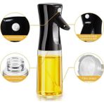 Mediterian Kahverengi 200 ml cam sprey yağ ve sirke şişesi, pratik kullanım, tek parça - Şeffaf - 1 lt