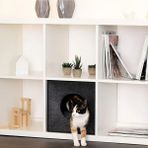 Mediterian Kedi Evi Yuvası Keçe Antrasit Renk 3mm Kaliteli Keçe 32x32x32 cm